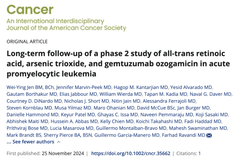 Promising Outcomes in APL Treatment - ACS Journal Cancer